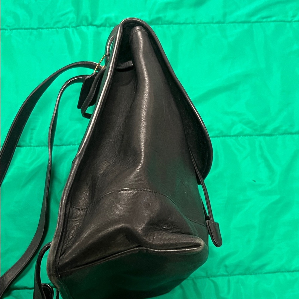 Coach Black Leather Backpack Purse with Gold Hardware - Picture 6 of 10